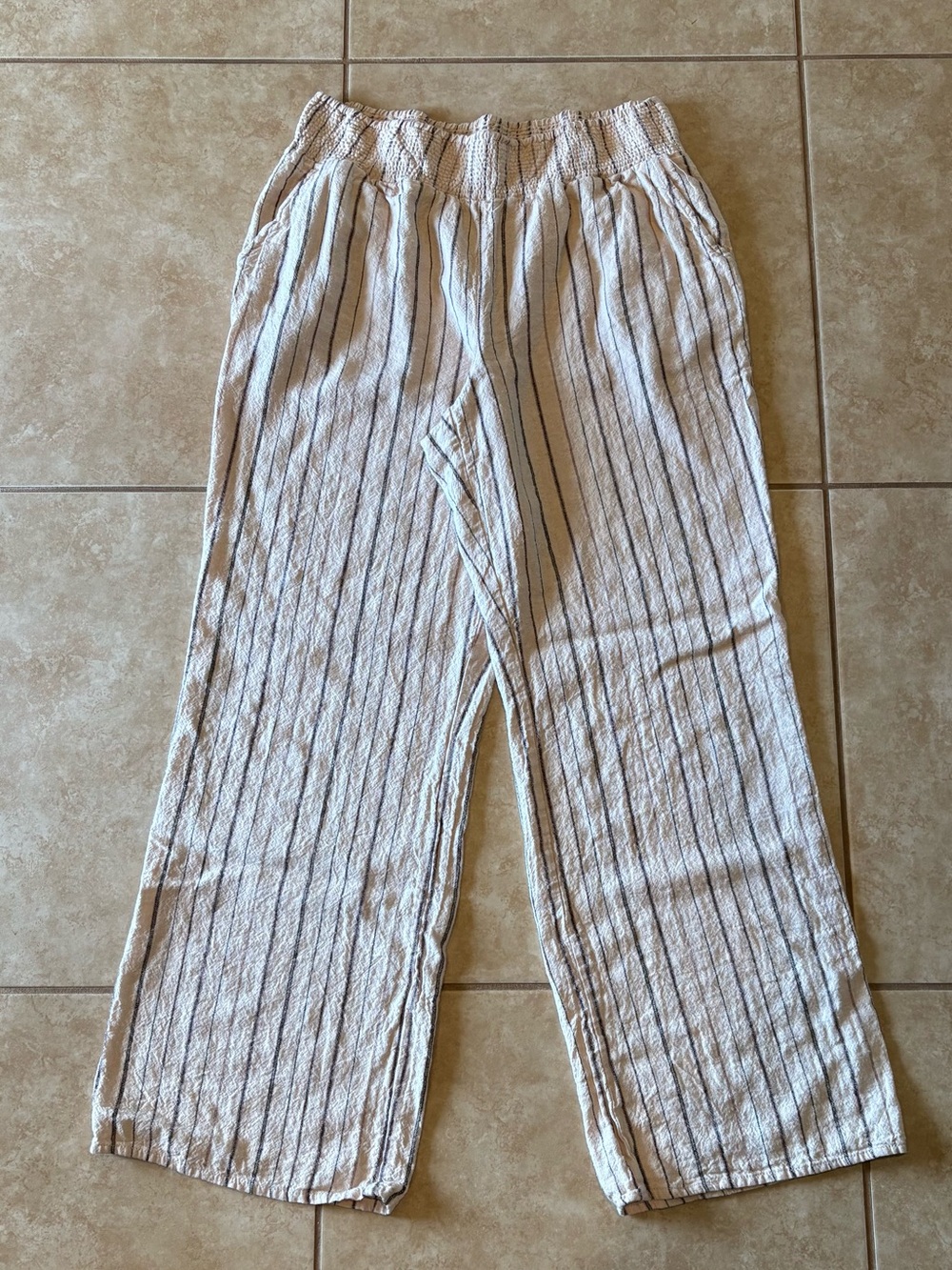Maurice’s Stripped Linen Blend Wide Leg Pants